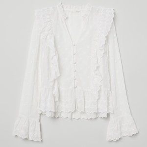 H&M Sheer White Blouse